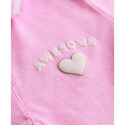 Babyhug 100% Cotton Single Jersey Knit Half Sleeves Polo Top & Skirt Set With Heart Print - Pink