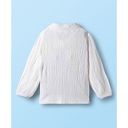 Babyhug 100% Cotton Single Jersey Knit Full Sleeves Top & Pant Set with Floral Embroidery - White & Pink
