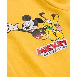 Babyhug Disney Interlock Knit Full Sleeves Sleepsuit With Mickey & Friends Print Pack Of 2 - Yellow & White