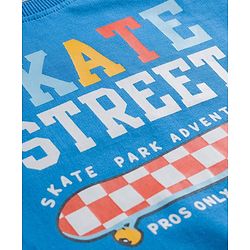 Babyhug Cotton Knit Full Sleeves Sweatshirts With Skateboarding Print Pack of 2 - Blue & White