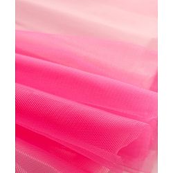 Babyhug 5 layer with Cotton Lining  Mesh Sleeveless Flared Partywear Dress With Floral Corsage and waist belt - Dark Pink