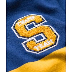 Babyhug Cotton Knit Full Sleeves Hooded Sweatshirt With Text Embroidery - Navy Blue