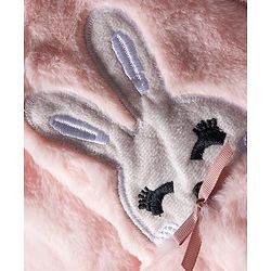 Babyhug Woven Full Sleeves Hoodie Winter Jacket With Bunny & Ear Applique - Pink