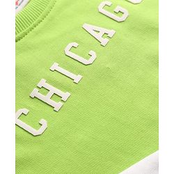 Babyhug Cotton Knit Full Sleeves Sweatshirt With Chicago Graphics - Multicolor