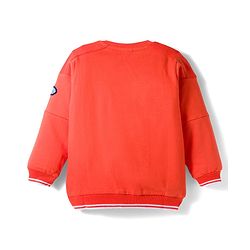 Babyhug Cotton Knit Full Sleeves Sweatshirt with Text Patches Detailing - Red