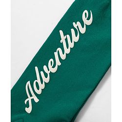 Babyhug Cotton Knit Full Raglan Sleeves Sweatshirt with Text Graphic & Patch Detailing - Green