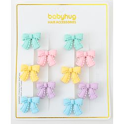 Babyhug Hair Pins And Clips With Bow Design - Multicolor