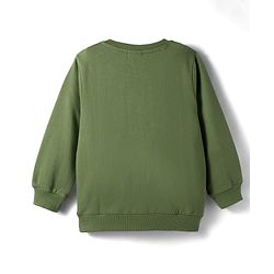 Babyhug Cotton Knit Full Sleeves Sweatshirt With Text Print & Patch - Green