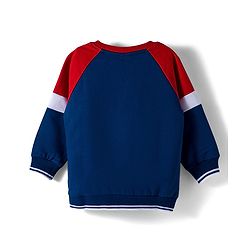 Babyhug Cotton Knit Full Sleeves Sweatshirt With Text Embroidery - Red & Blue