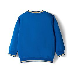 Babyhug Cotton Knit Full Sleeves Sweatshirt With Text Print & Teddy Bear Patch - Blue