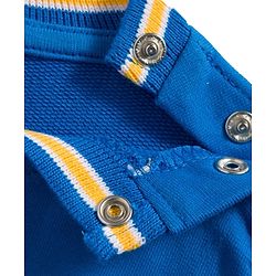 Babyhug Cotton Knit Full Sleeves Sweatshirt With Text Print & Teddy Bear Patch - Blue