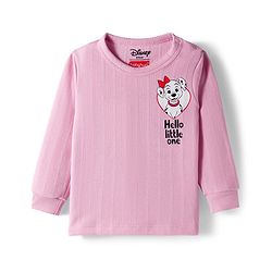 Babyhug Disney Full Sleeves Thermal Vest With 101 Dalmatians Graphic - Pink