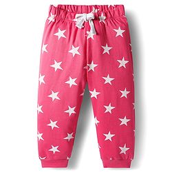 Babyhug Cotton Knit Full Sleeves Co-ords Nigth Suit with Star Print - Pink