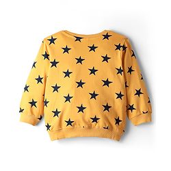 Babyhug Loop Knit Terry Full Sleeves Co-Ord Night Suit With Star Print - Yellow