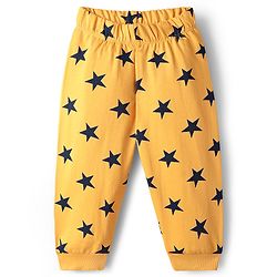 Babyhug Loop Knit Terry Full Sleeves Co-Ord Night Suit With Star Print - Yellow