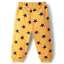 Babyhug Loop Knit Terry Full Sleeves Co-Ord Night Suit With Star Print - Yellow