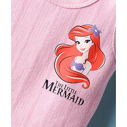 Babyhug Disney Sleeveless Thermal Vest with Disney Princess Ariel Graphic - Pink