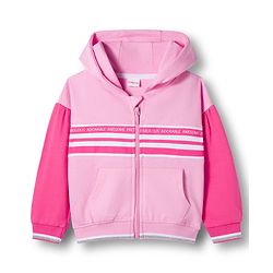 Babyhug Knit Premium Light Gauge Terry Full Sleeves Hooded Top & Joggers Set With Text Print - Pink