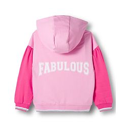 Babyhug Knit Premium Light Gauge Terry Full Sleeves Hooded Top & Joggers Set With Text Print - Pink