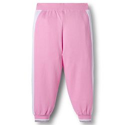 Babyhug Knit Premium Light Gauge Terry Full Sleeves Hooded Top & Joggers Set With Text Print - Pink
