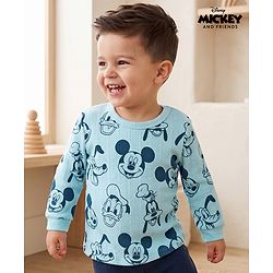 Babyhug Disney Full Sleeves Thermal Vest With Mickey & Friends Print - Blue