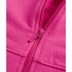 Babyhug 100% Cotton Terry Knit Full Sleeves Sweatshirt Jacket Inner Top & Pant Set with Bow Applique - Pink & White