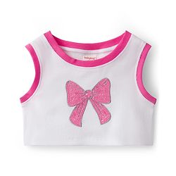 Babyhug 100% Cotton Terry Knit Full Sleeves Sweatshirt Jacket Inner Top & Pant Set with Bow Applique - Pink & White