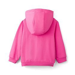 Babyhug 100% Cotton Terry Knit Full Sleeves Sweatshirt Jacket Inner Top & Pant Set with Bow Applique - Pink & White