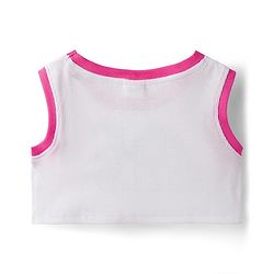 Babyhug 100% Cotton Terry Knit Full Sleeves Sweatshirt Jacket Inner Top & Pant Set with Bow Applique - Pink & White