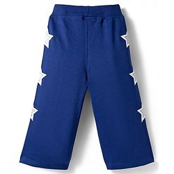 Babyhug Knit Premium Light Gauge Terry Full Sleeves Hooded Sweatjacket & Lounge Pant Set With Star Print - Pink & Navy Blue