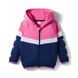 Babyhug Knit Premium Light Gauge Terry Full Sleeves Hooded Sweatjacket & Lounge Pant Set With Star Print - Pink & Navy Blue