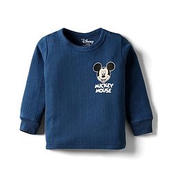 Babyhug Disney Full Sleeves Thermal Vest With Mickey Mouse Graphic - Navy Blue