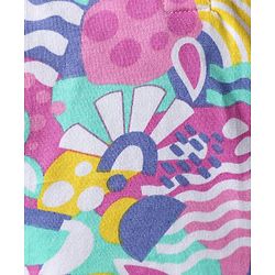 Babyhug Terry Knit Half Sleeves Co-ords Hooded Sweatshirt & Shorts Set with Tropical Theme Print - Multicolor