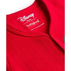 Babyhug Disney Full Sleeve Front Open Thermal Vest with Mickey Mouse Graphic - Red