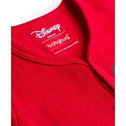 Babyhug Disney Full Sleeve Front Open Thermal Vest with Mickey Mouse Graphic - Red
