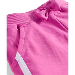 Babyhug Terry Knit Premium Light Gauge Terry Full Sleeves Hooded Top and Lounge Pant Set with Kangaroo Pockets & Fabulous Text Print - Pink
