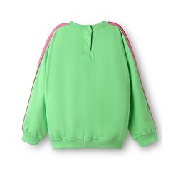 Babyhug Fleece Knit Full Sleeves Sweatshirt & Lounge Pant Set with Text Print & Tape Detailing - Limegreen