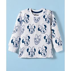 Babyhug Disney Full Sleeves Thermal Vest With Minnie & Daisy Graphics - White