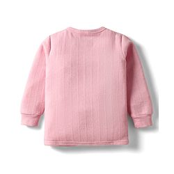 Babyhug Disney Full Sleeve Front Open Thermal Vest & Pant Set With Minnie Mouse Graphic - Pink