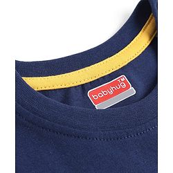 Babyhug 100% Single Jersey Knit Full Sleeves T-Shirt with Animal Graphics - Navy Blue