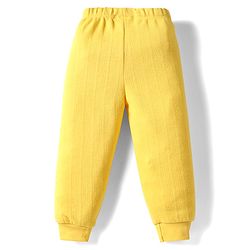 Babyhug Disney Full Sleeve Front Open Thermal Vest & Pant Set With Minnie Mouse Graphic - Yellow