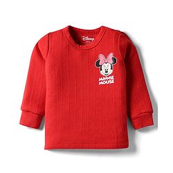 Babyhug Disney Full Sleeve Thermal Vest With Minnie Mouse Graphic - Red