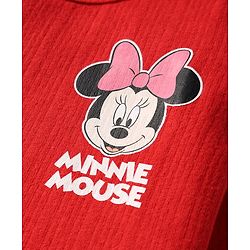 Babyhug Disney Full Sleeve Thermal Vest With Minnie Mouse Graphic - Red
