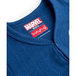 Babyhug Marvel Full Sleeve Front Open Thermal Vest With Spider-man Graphic - Blue