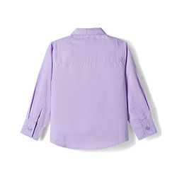 Babyhug Oxford Cotton Woven Full Sleeves Solid Color Pintuck Party Shirt with Bow - Lavender