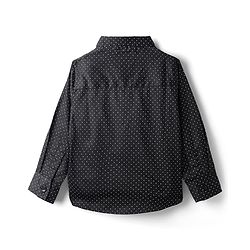 Babyhug Cotton Woven Full Sleeves Polka Dots Print Party Shirt with Suspender & Bow - Black