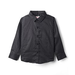 Babyhug Cotton Woven Full Sleeves Polka Dots Print Party Shirt with Suspender & Bow - Black