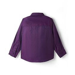 Babyhug Cotton Woven Full Sleeves Party Shirt with Suspender & Bow - Purple