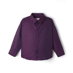 Babyhug Cotton Woven Full Sleeves Party Shirt with Suspender & Bow - Purple