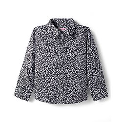 Babyhug Cotton Woven Full Sleeves Floral Printed Shirt with Bow & Suspender - White & Navy Blue